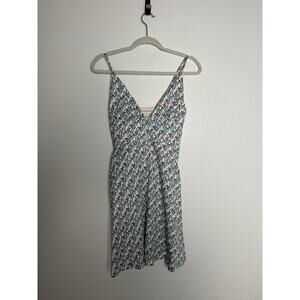 Ivana Helsinki Pastel Horse Print Y2K V Neck Mini Dress Size EU 36/ US 4